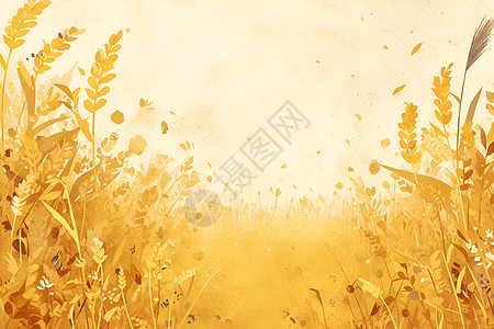 金色田野里的稻穗图片