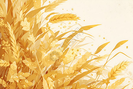 金黄的田野稻穗图片