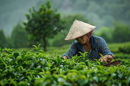 采茶的女人图片