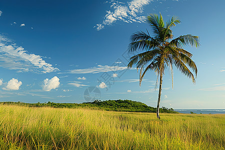绿野中的棕榈树图片
