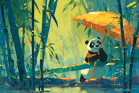 竹林中的大熊猫图片