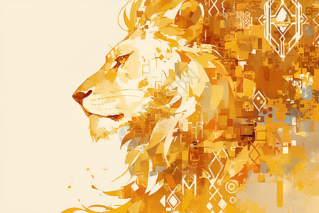 绘画的狮子插图图片