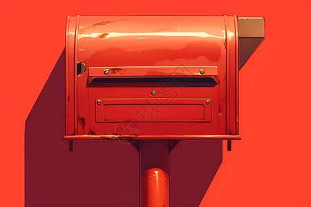 红色的邮筒插图图片