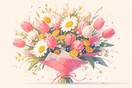 设计的郁金香花束图片