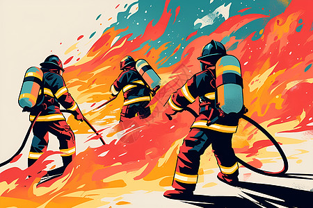 勇敢消防英雄的战斗图片