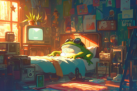 卧室里的青蛙图片