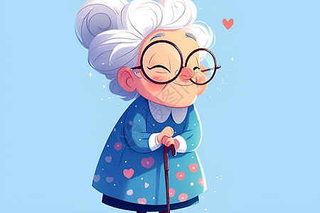 温馨可爱的老奶奶图片