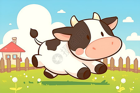 农场中的奶牛插图图片