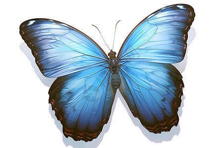 蓝色蝴蝶上展翅飞舞图片