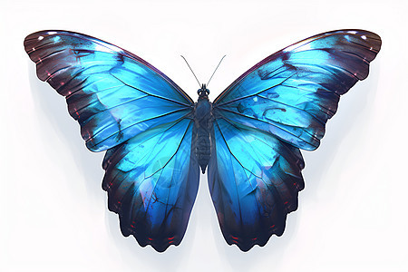 瑰丽的蓝色蝴蝶展翅翱翔图片