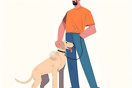 男人和他的狗图片