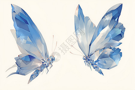 晶蓝色的蝴蝶图片