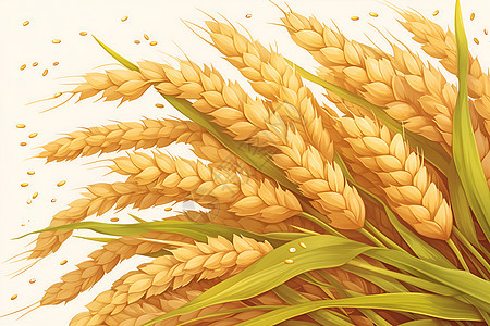 丰收的麦穗背景图片