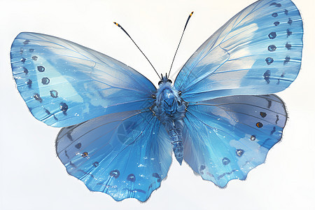 蓝色蝴蝶展翅飞舞图片