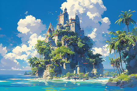 孤岛上的城堡图片