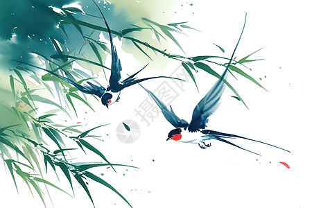 燕子的美丽插画图片
