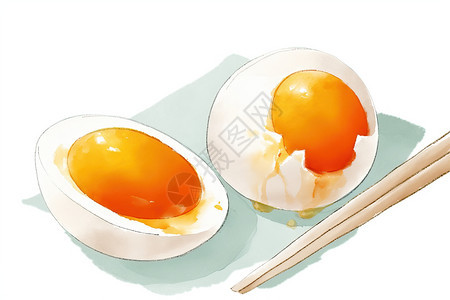 写实的咸鸭蛋插画图片