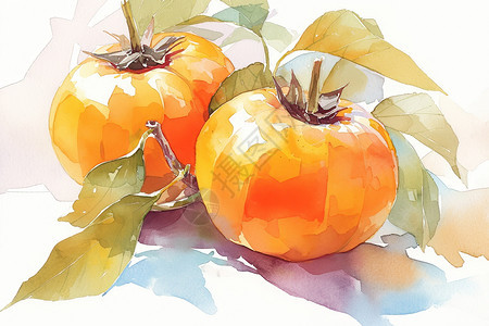 秋日的柿子图片