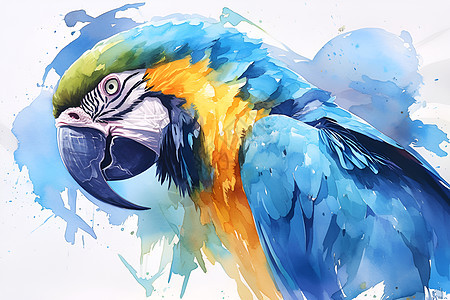 彩绘水彩鹦鹉图片
