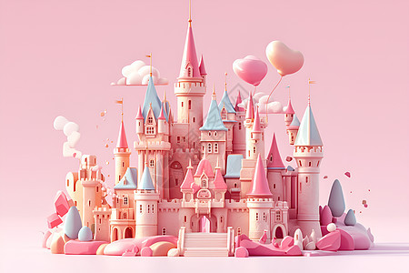 粉色黏土城堡图片