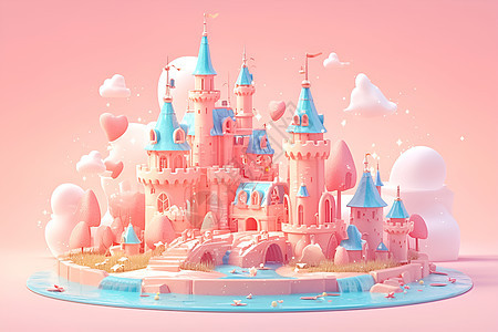 粉色粘土城堡图片