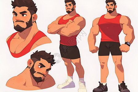 设计的卡通肌肉男子图片