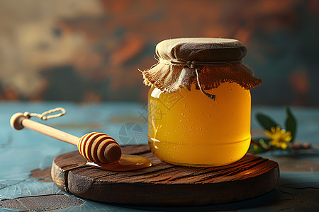 罐子中可口的蜂蜜图片