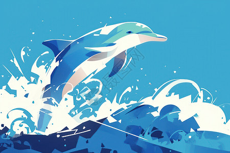 水中跳跃的海豚图片
