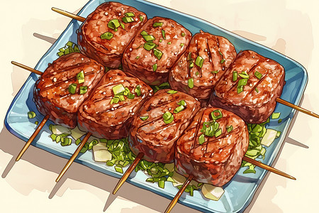 美味可口的肉串图片