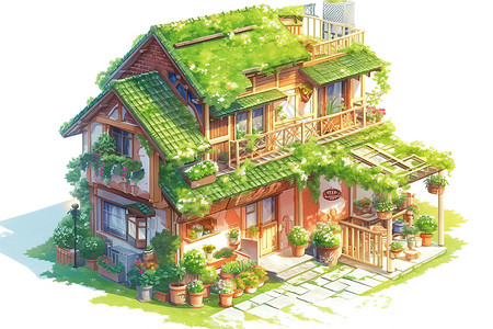 卡通的房屋建筑图片