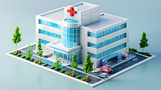 红十字的医院建筑图片