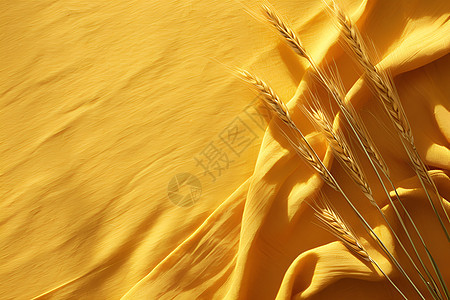 金色的布料和小麦图片