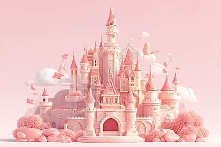 梦幻粉色城堡图片
