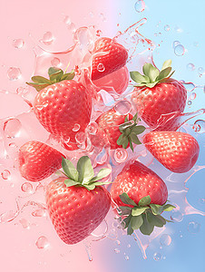水滴飞溅草莓图片