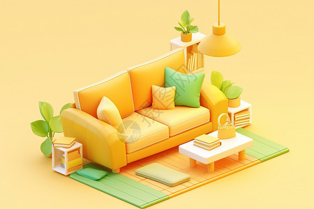 温馨黄色沙发家居图片