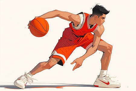 篮球运动员展示球旋转技巧图片
