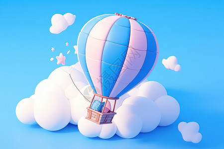 云海中的热气球图片