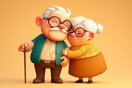 手拉手的老年夫妻图片