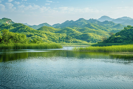 平静的湖面图片