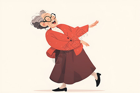 快乐舞蹈的老奶奶图片