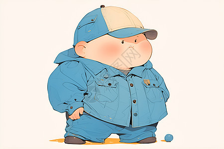胖胖的卡通男孩图片