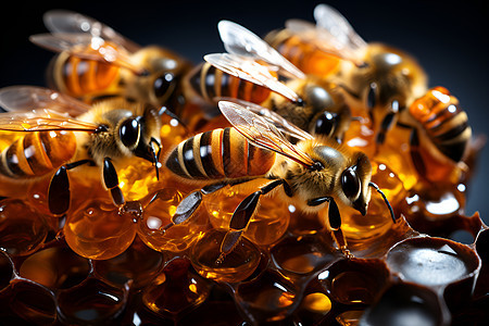 蜂蜜上的蜜蜂图片