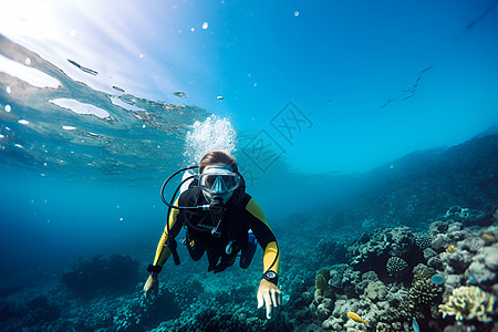 海底的潜水员图片