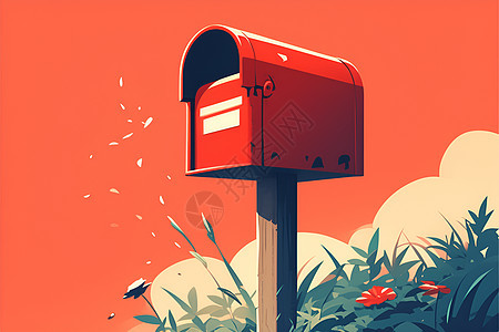 展示的红色邮箱图片