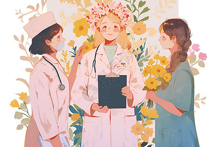 三名女性医护人员图片