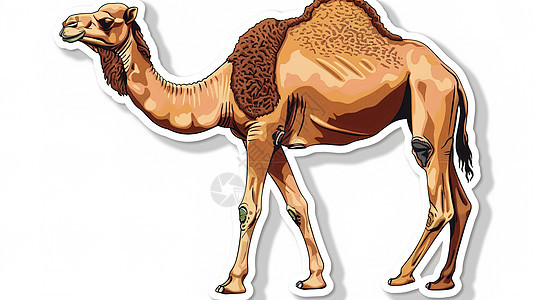 白色背景中的骆驼贴纸图片
