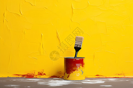 粉刷的黄色墙壁图片