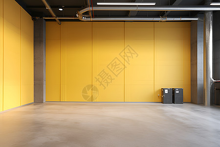 仓库的黄色墙壁图片