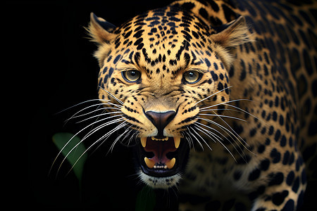 狂野愤怒的豹子图片