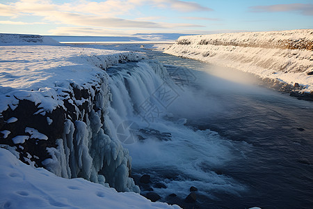 冰岛的冬季景观图片